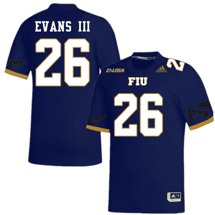 #26 Victor Evans III FIU Jersey, Florida International University Panthers Football Jersey-Navy